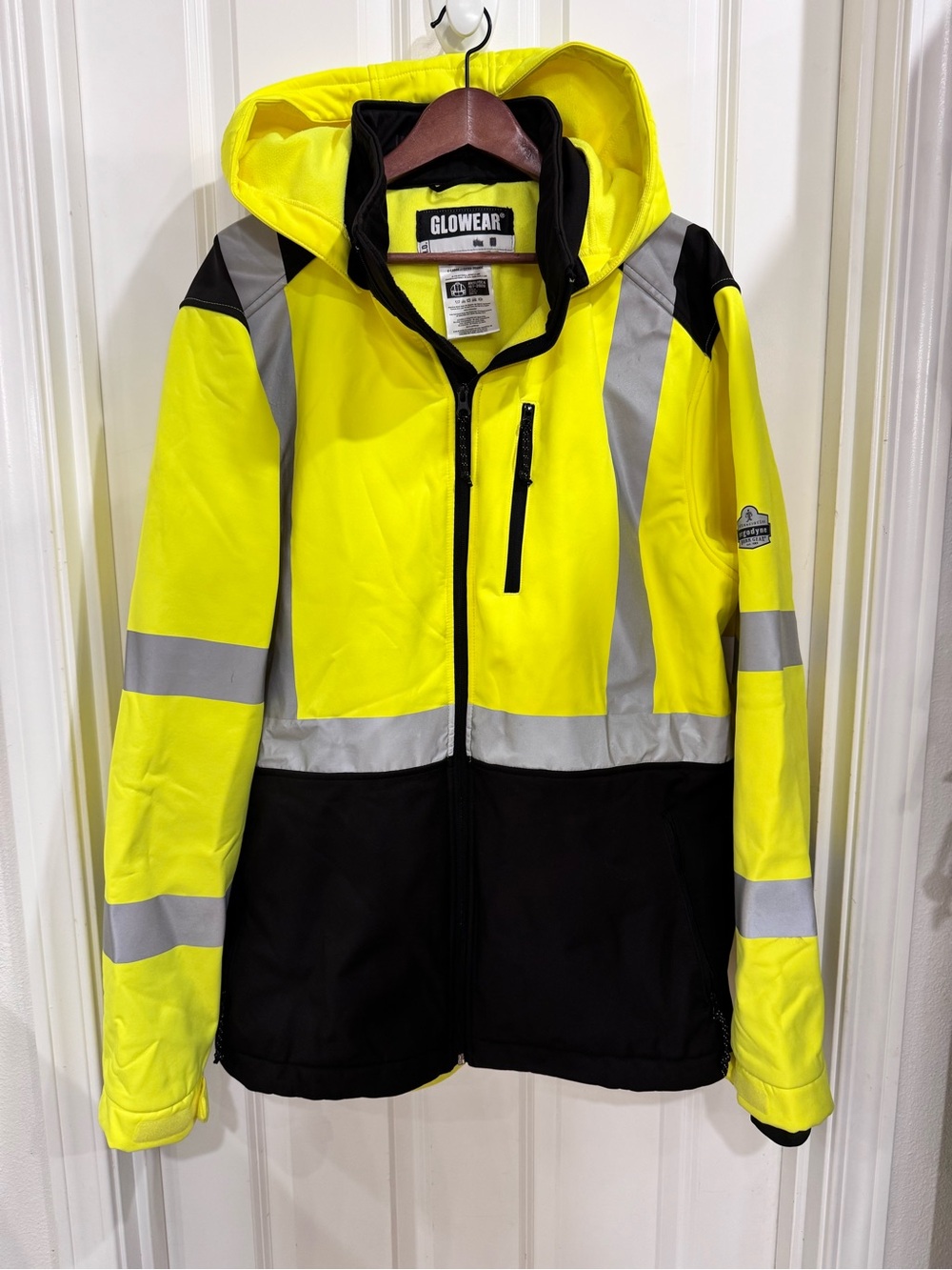High-Visibility Glowear Yellow & Black Safety Jacket with Reflective Trim